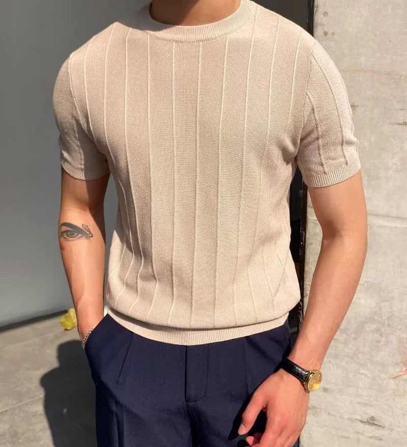 Λεωνίδας – Ριγέ Τ-Shirt με Κομψή Υφή