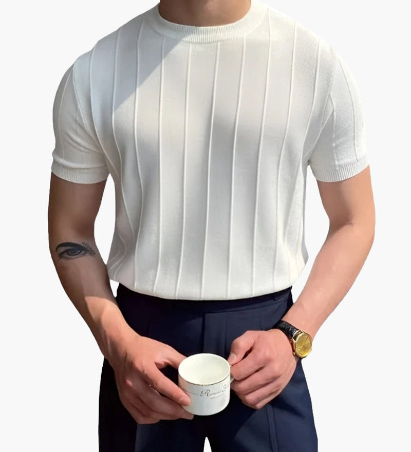 Λεωνίδας – Ριγέ Τ-Shirt με Κομψή Υφή
