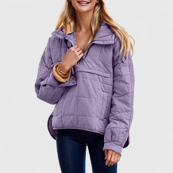Θεοδώρα – Αδιάβροχο Oversized Μπουφάν με Κουκούλα και Κομψές Γραμμές