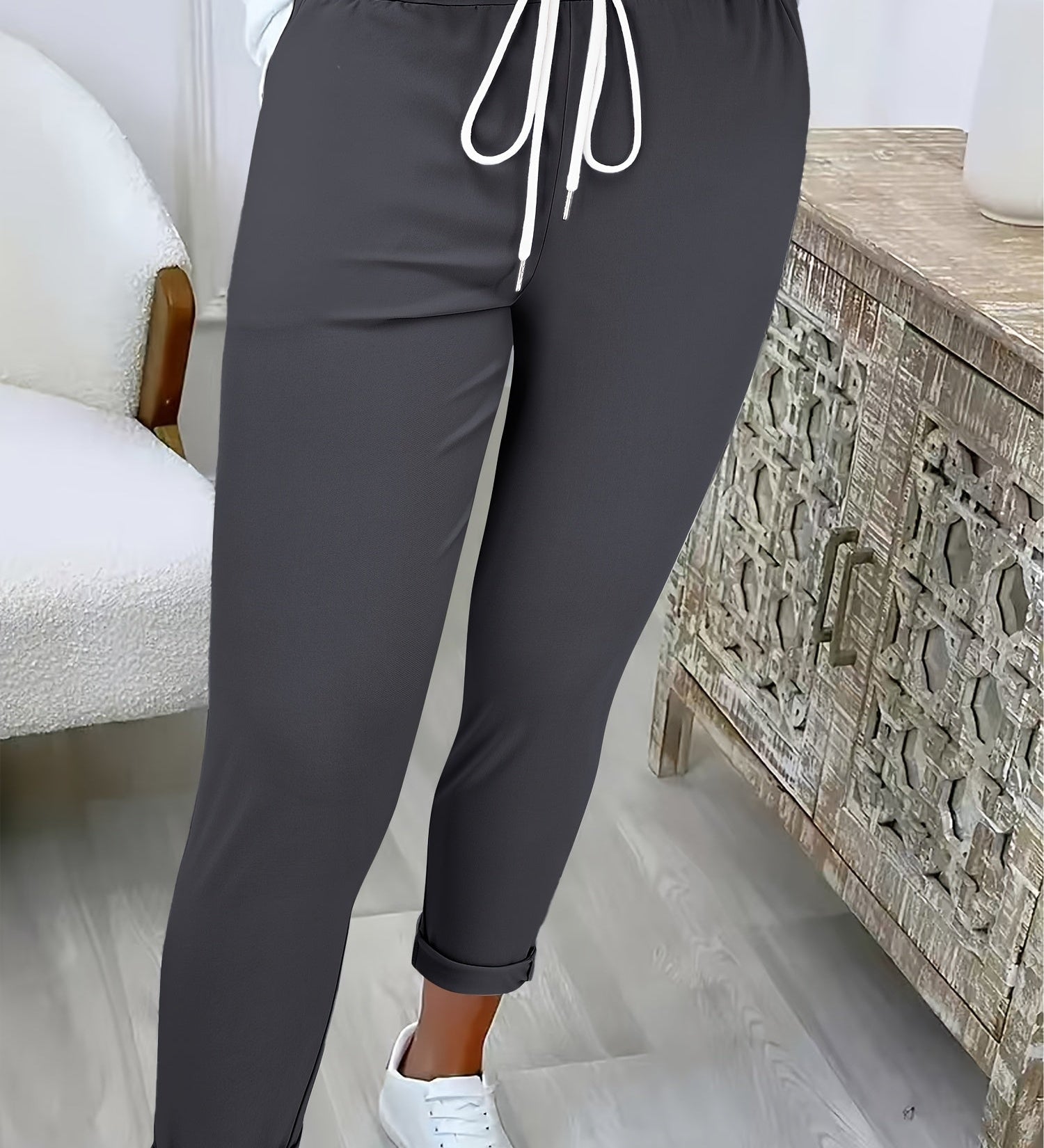 Abriana – Slim Fit Jogging Pants with Drawstring
