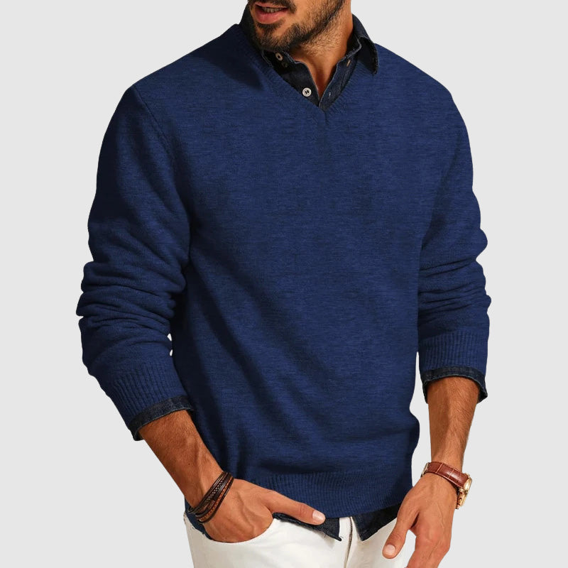Πέτρος – Ελαφρύ Πουλόβερ V-Neck με Κομψή Υφή