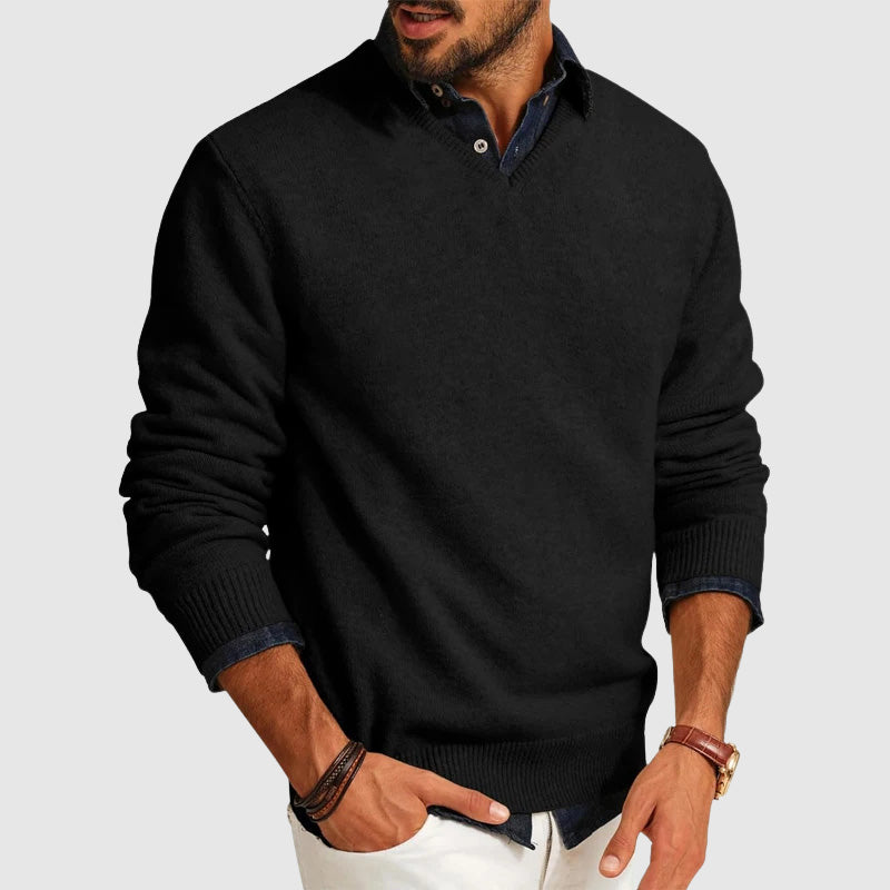 Πέτρος – Ελαφρύ Πουλόβερ V-Neck με Κομψή Υφή
