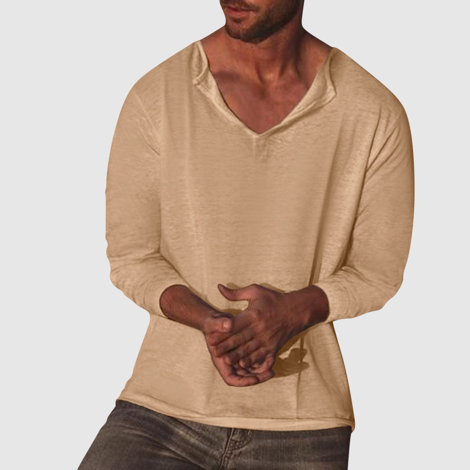 Λεωνίδας – Απαλό Πουκάμισο V-Neck με Κομψή Γραμμή