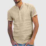 Λεωνίδας – Λινό Πουκάμισο V-Neck με Κομψό Στυλ