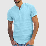 Λεωνίδας – Λινό Πουκάμισο V-Neck με Κομψό Στυλ