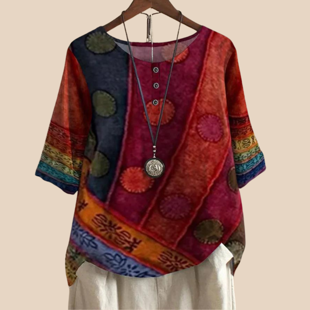 Μαρίνα – Μπλούζα Boho με Πατρόν και Ρομαντικές Λεπτομέρειες
