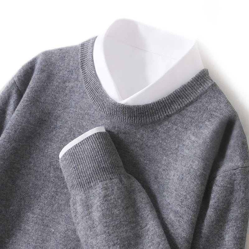 Πέτρος – Πουλόβερ PureWool με Στρογγυλή Λαιμόκοψη και Απαλή Υφή