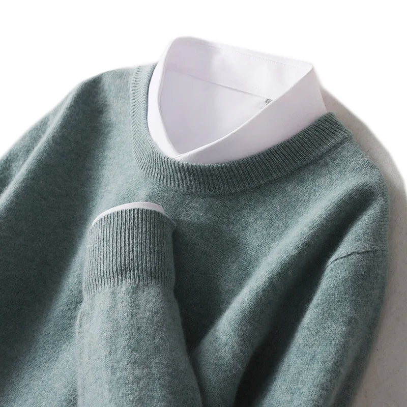 Πέτρος – Πουλόβερ PureWool με Στρογγυλή Λαιμόκοψη και Απαλή Υφή