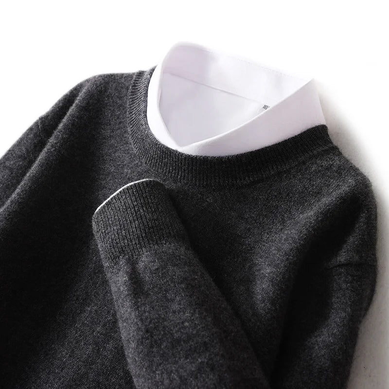Πέτρος – Πουλόβερ PureWool με Στρογγυλή Λαιμόκοψη και Απαλή Υφή
