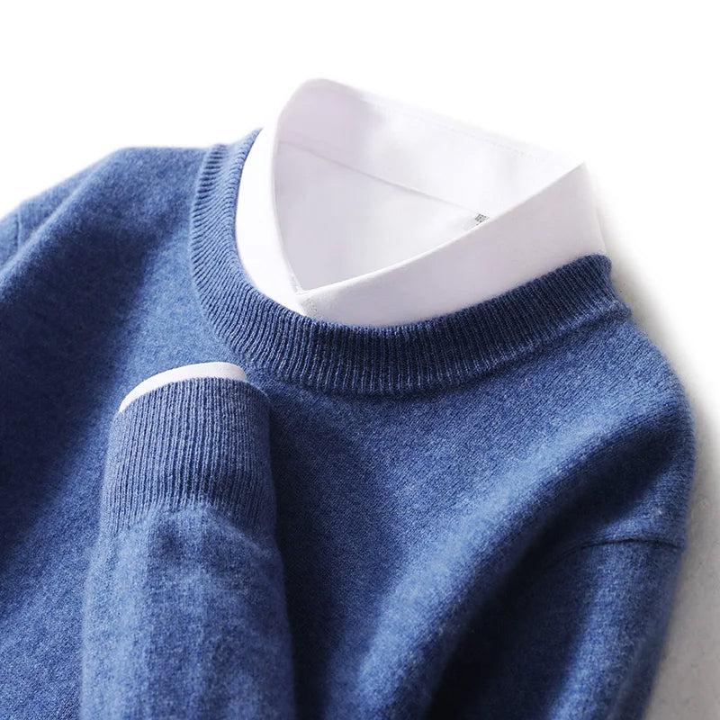 Πέτρος – Πουλόβερ PureWool με Στρογγυλή Λαιμόκοψη και Απαλή Υφή