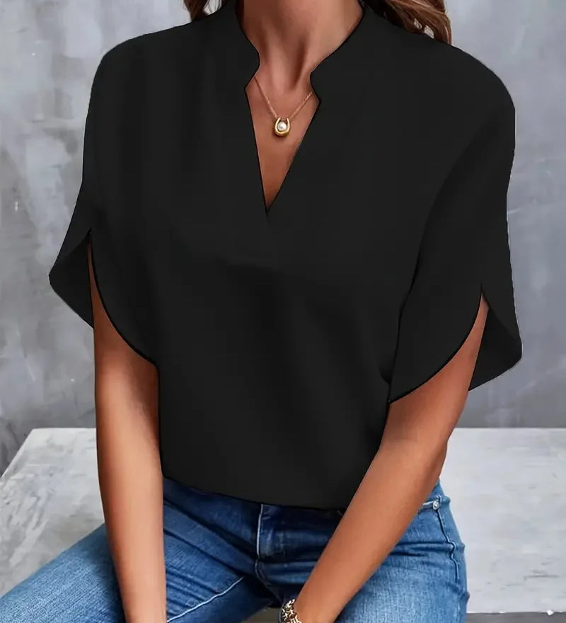Μαρίνα – Χαλαρή Μπλούζα V-Neck με Ρομαντική Αίσθηση