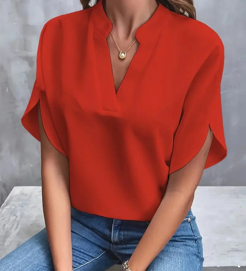 Μαρίνα – Χαλαρή Μπλούζα V-Neck με Ρομαντική Αίσθηση