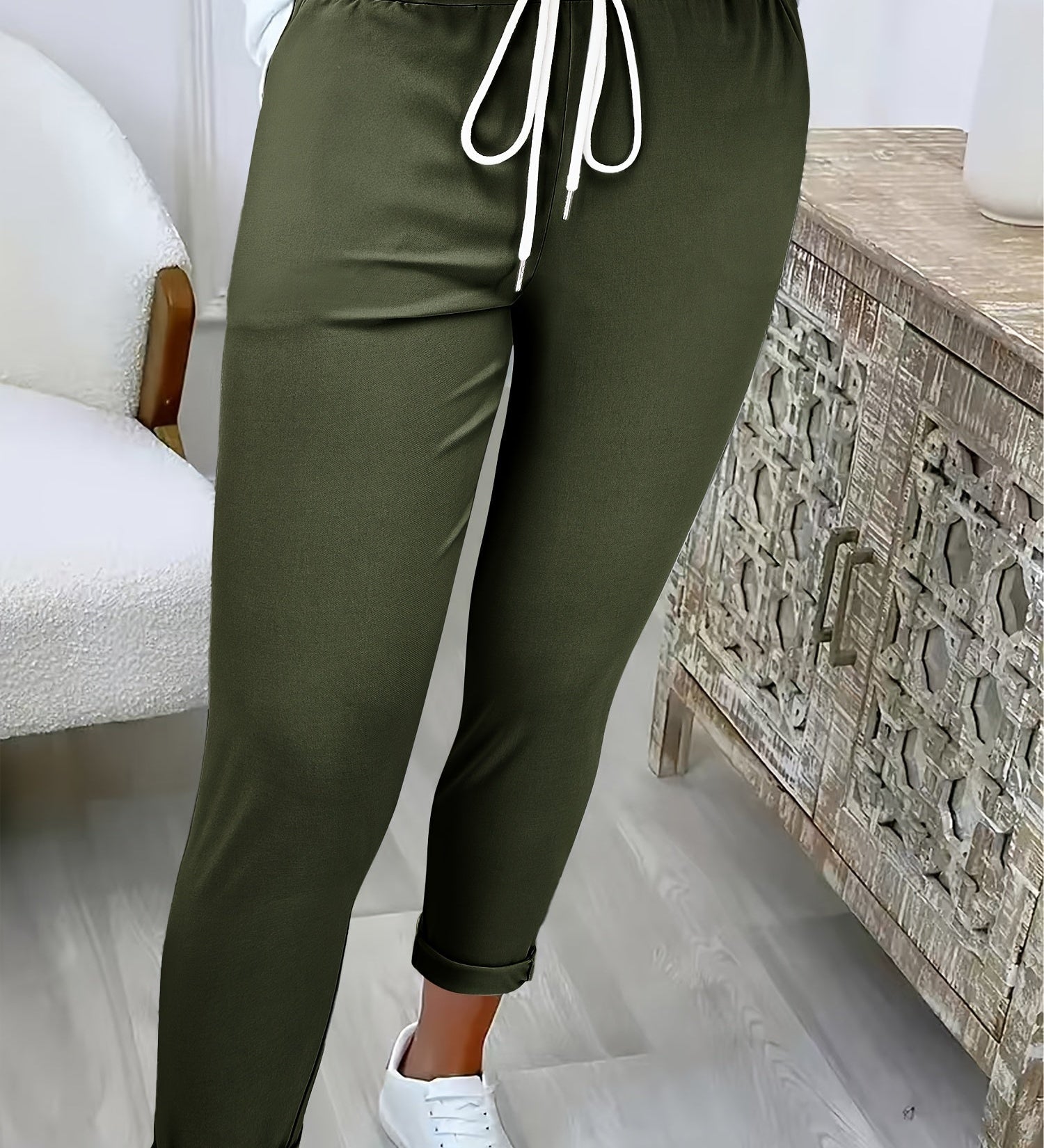 Abriana – Slim Fit Jogging Pants with Drawstring