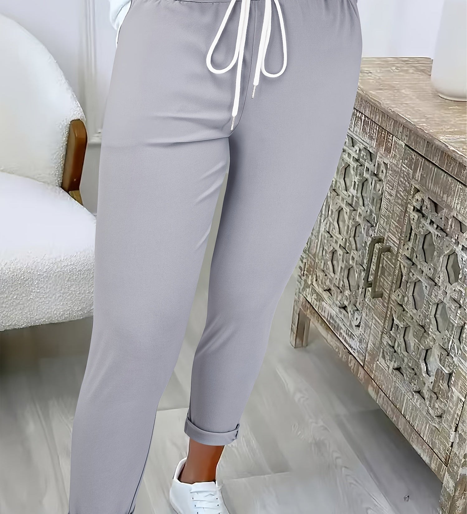 Abriana – Slim Fit Jogging Pants with Drawstring
