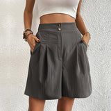 Jannika – Wide-Cut High-Waist Shorts with Pleats