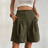 Jannika – Wide-Cut High-Waist Shorts with Pleats